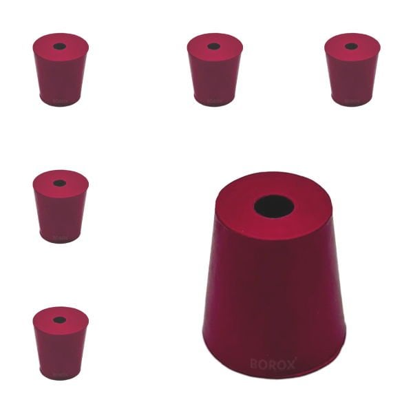 Borox Kauçuk Tıpa Delikli No 5 - 17,5x22,5x23mm - 5Adet