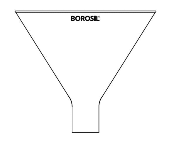 Borosil Cam Huni 125 mm - Geniş Ağızlı Huni - Toz Hunisi