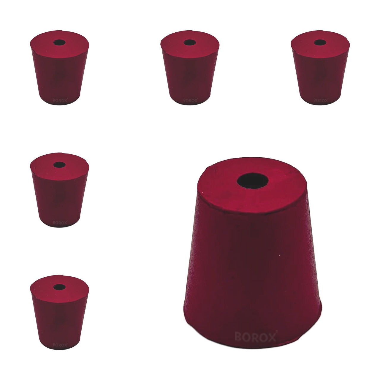 Borox Kauçuk Tıpa Delikli No 9 - 21,5x28x31mm - 5Adet