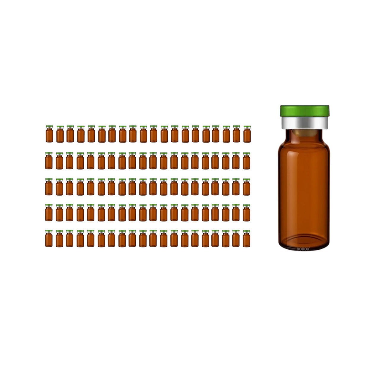 Borox Cam Vial 20 ml - Amber - Crimp ND20 - 100 adet/paket