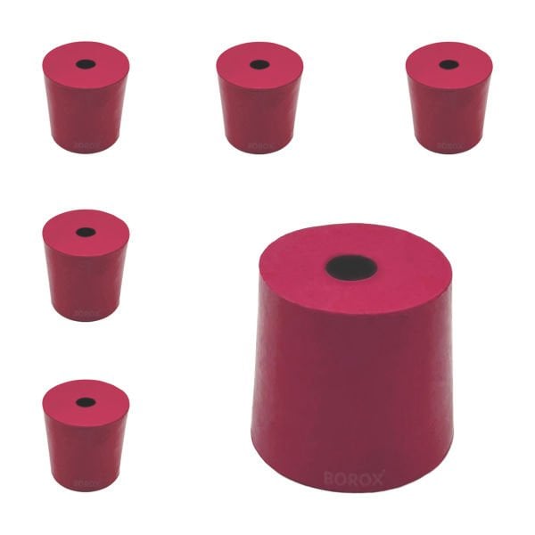 Borox Kauçuk Tıpa Delikli No 12 - 30x34,5x34,5mm - 5Adet