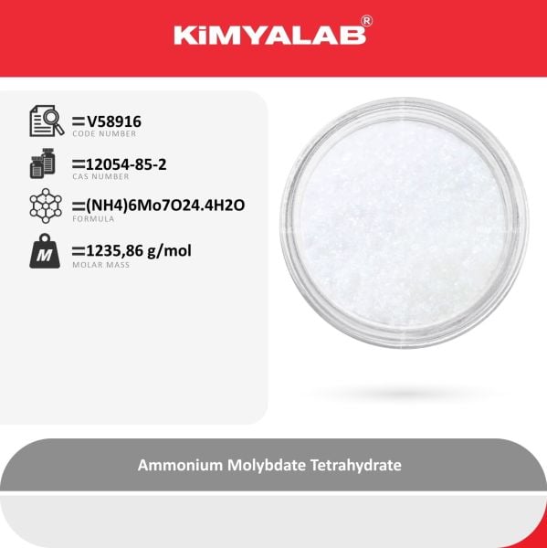 Kimyalab Amonyum Heptamolibdat - Ammonium Molybdate Tetrahydrate - 5 Kg-HDPE Varil