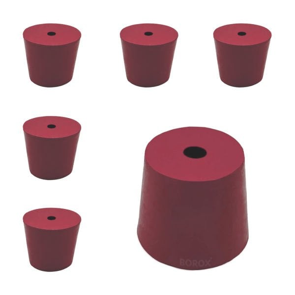 Borox Kauçuk Tıpa Delikli No 17 - 40x49,5x40,5mm NS 45/40 - 5Adet