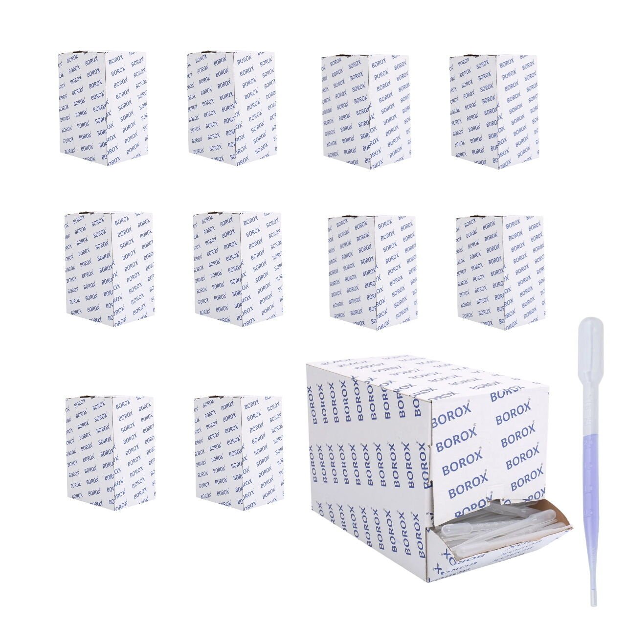 Borox Pastör Pipeti - Plastik Damlalık 0.5 - 3 ml - 5000Adet