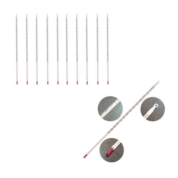 Borox Alkollü Termometre - Kimya Termometresi -10-110C 10lu