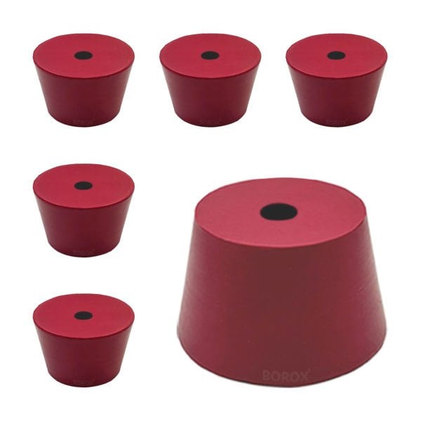 Borox Kauçuk Tıpa Delikli No 22 - 50x65x41mm NS 55/44 - 5Adet