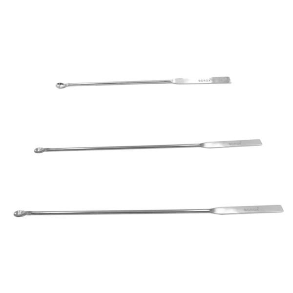 Borox Metal Spatül Mikro Kaşıklı 21 cm - Paslanmaz Çelik Spatula